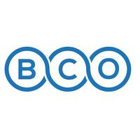 design de logotipo de carta bco em fundo branco. bco conceito de logotipo de letra de iniciais criativas. design de letra bco. vetor