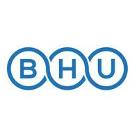 bhu carta logotipo design em fundo branco. bhu conceito de logotipo de letra de iniciais criativas. design de letra bhu. vetor