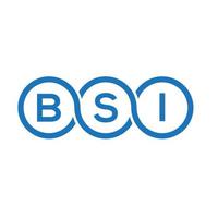 design de logotipo de carta bsi em fundo branco. conceito de logotipo de letra de iniciais criativas bsi. design de letra bsi. vetor
