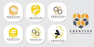 logotipo de vetor de ícone livre de abelha amarela simples