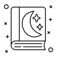uma Customizável linear ícone do astrologia livro vetor