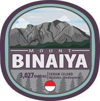 montanha logotipo. a montanha originário a partir de Indonésia é nomeado montar binaiya. com uma altura do 3.027 metros. vetor