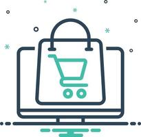 ícone de mistura para compras online vetor