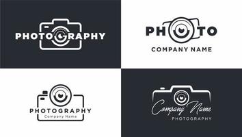 Projeto logotipo fotografia companhia nome vetor