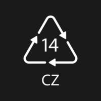 símbolo de reciclagem de bateria 14 cz. ilustração vetorial vetor