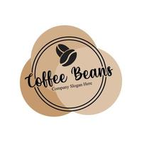 design de logotipo de bebida de feijão de café em ilustração vetorial de cor marrom vetor