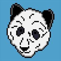 panda cabeça dentro pixel arte. vetor ilustração.