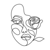 minimalista mulher face ilustração vetor