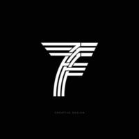 7f mínimo linha criativo logotipo marca vetor