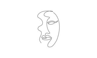 mulher face com lindo abstrato linhas logotipo vetor