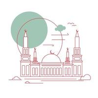 plano Projeto mesquita linha arte vetor