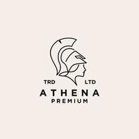 design de logotipo de vetor deusa athena premium