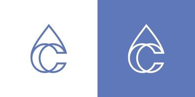 moderno e profissional carta c solta água logotipo Projeto vetor