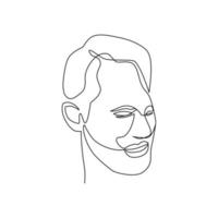 ilustração vetorial de retrato masculino em estilo de arte de linha vetor