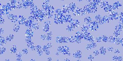 padrão de vetor azul claro com flocos de neve coloridos.