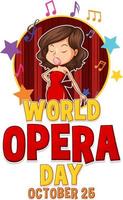 vetor de conceito de banner do dia mundial da ópera