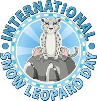 conceito internacional do logotipo do leopardo da neve vetor