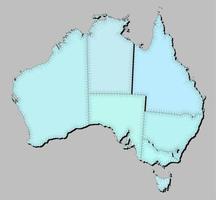 mapa do Austrália com estados isolado vetor