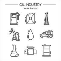 conjunto de ícones da indústria de petróleo adequado para gráficos informativos vetor