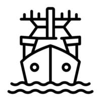 um ícone de linha de navio do exército download vetor