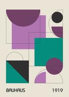 cartazes de design geométrico vintage mínimo dos anos 20, arte de parede, modelo, layout com elementos de formas primitivas. Bauhaus retrô de fundo, círculo abstrato de vetor, triângulo e arte de linha quadrada. vetor