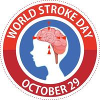 design de banner do dia mundial do acidente vascular cerebral vetor