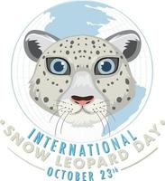 design de banner do dia internacional do leopardo da neve vetor