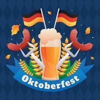 oktoberfest saudações com decoração modelo vetor