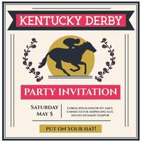 Vetor do convite da festa de Kentucky Derby