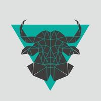 ícone de cabeça de búfalo. estilo poligonal geométrico. vetor