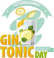 design de banner do dia internacional de gin e tônica vetor
