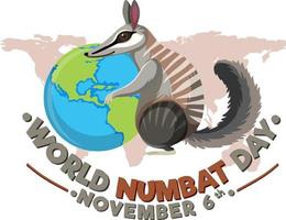 conceito de logotipo do dia mundial numbat vetor