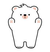 branco Urso desenho animado vetor ícone