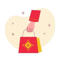 compras venda às chinês Novo ano tradição festival celebração vetor