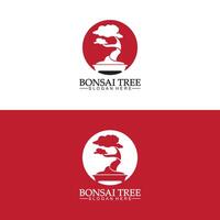 vetor de ícone de silhueta de design de logotipo bonsai