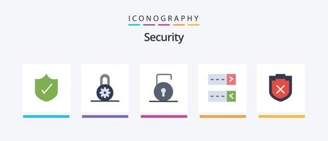 segurança plano 5 ícone pacote Incluindo . aviso. proteger. escudo. proteger. criativo ícones Projeto vetor