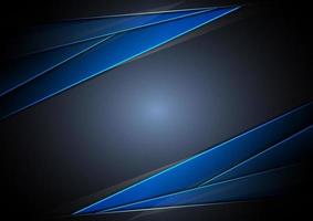 modelo abstrato sobreposição metálica azul com estilo de tecnologia moderna de luz azul em fundo escuro. vetor