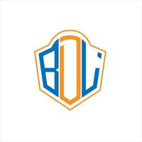 bdl abstrato monograma escudo logotipo Projeto em branco fundo. bdl criativo iniciais carta logotipo. vetor