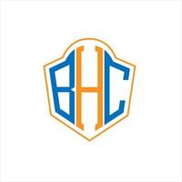 bhc abstrato monograma escudo logotipo Projeto em branco fundo. bhc criativo iniciais carta logotipo. vetor