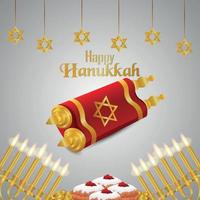 cartão comemorativo feliz hanukkah vetor