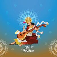 feliz vasant panchami vetor