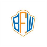 bfw abstrato monograma escudo logotipo Projeto em branco fundo. bfw criativo iniciais carta logotipo. vetor