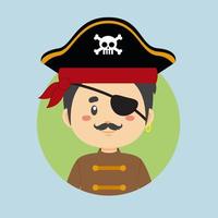 avatar do uma pirata personagem vetor