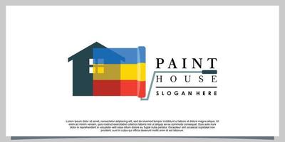 pintura casa logotipo Projeto com modelo moderno conceito vetor