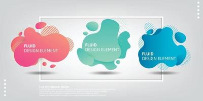 conjunto de elementos gráficos modernos abstratos. formas coloridas dinâmicas e linha. banners abstratos gradientes com formas fluidas de líquido. vetor