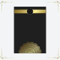 Fundo ornamentado de mandala de ouro de luxo para convite de casamento, capa do livro com elemento de mandala vetor premium