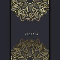 Fundo ornamentado de mandala de ouro de luxo para convite de casamento, capa do livro com elemento de mandala vetor premium