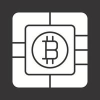 ícone de vetor de chip de bitcoin