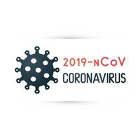 Projeto de tipografia do conceito de coronavírus 2019-ncov. novo banner de vetor de vírus perigoso.