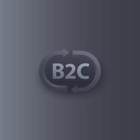logotipo de vetor de serviço b2c com setas
